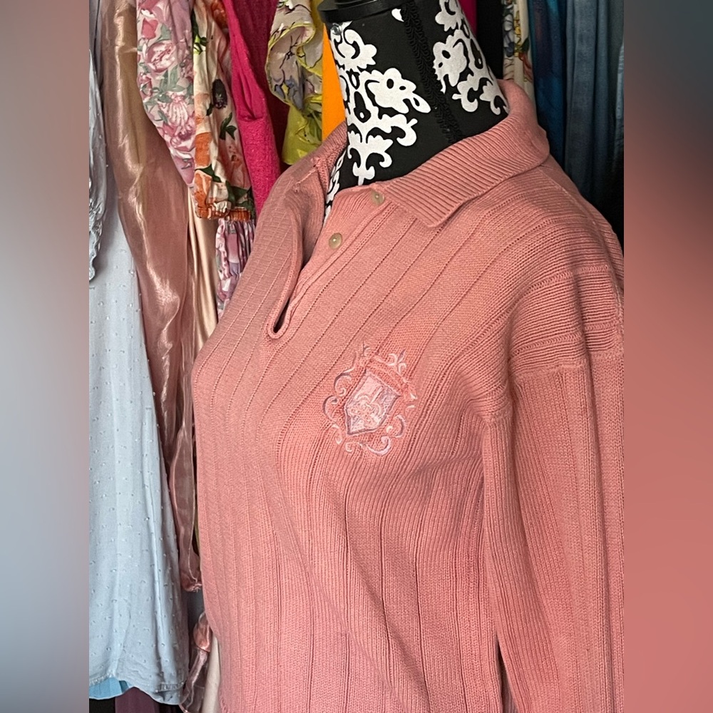 Pink Ribbed Women's Sweater - Picture 4 of 6